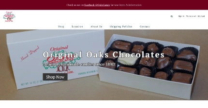 Oaks Candy website